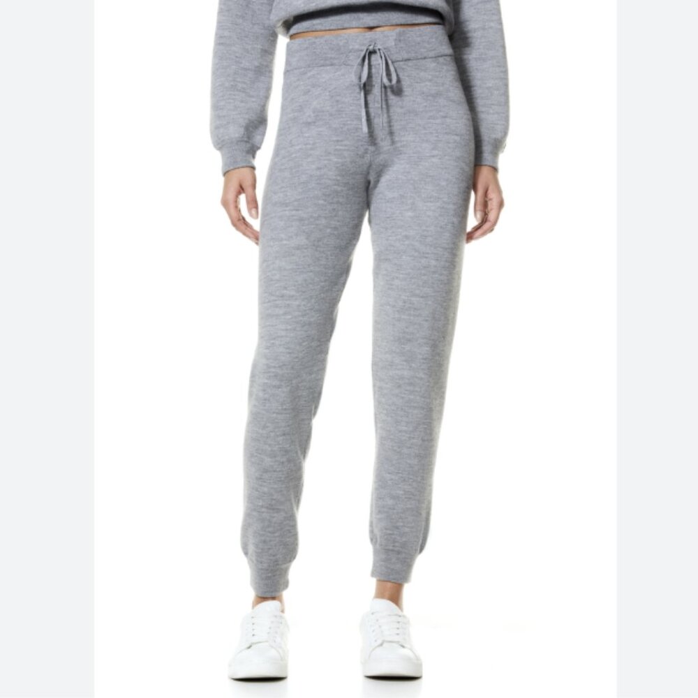 Alice + Olivia Wool Aspen Knit Joggers Harry Slim Sweatpants Heather Gray Small